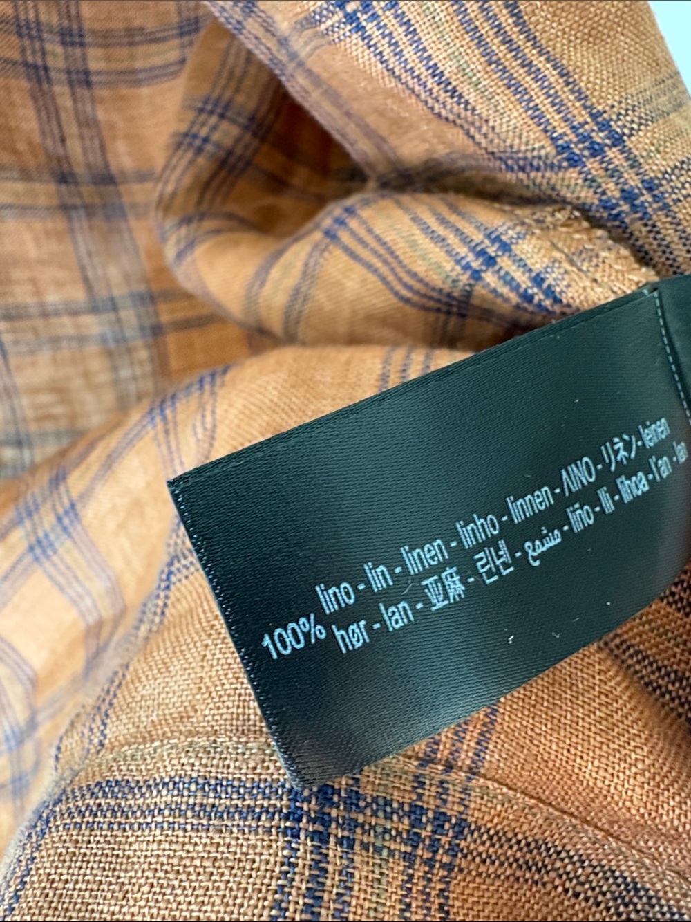 NWT Zara Checked Linen Shirt ZW Collection - Picture 9 of 11